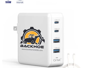 Custom Logo 100W USB-C Charger: Foldable 4-Port Fast Charger
