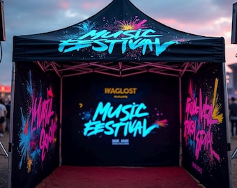 Custom 10'x10' Pop-Up Event Tent Kit: Full-Color Canopy, Back & Side Walls