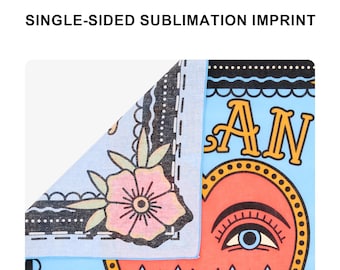 Custom Printed Cotton Bandanna: Vibrant Sublimation Design, 22x22 inch