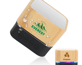 Custom Bamboo Wireless Speaker – Bluetooth Portable Speaker, Eco-Friendly Sound System, Personalized Corporate Gift, Rechargeable