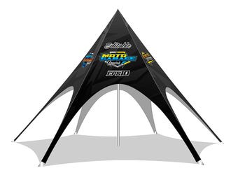 Custom 20ft Star Tent | Branded Event Spider Canopy | Outdoor Festival Shade & Marketing Display