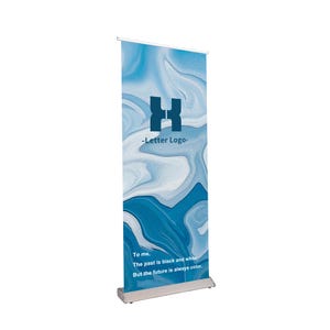 Deluxe Retractable Aluminum Banner Stand 31.5&quot; x 79&quot; – Custom Printed, Trade Show Display, Portable Roll-Up Banner for Events & Branding