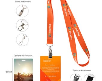 Custom Sublimated Lanyard with ID Holder: Full Color Polyester Neck Strap