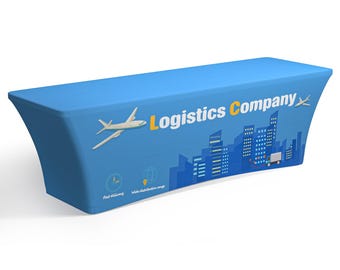 Custom Printed 8-Foot Stretch Table Cover: Full-Color Trade Show Display
