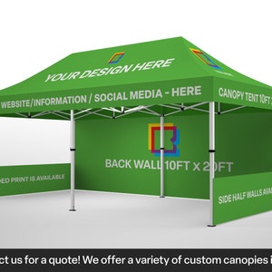 Custom Tent 10x20ft, Event tent, business tent, tradeshow tent, Pop up shop, Deluxe tent, Custom Printed Tent Full Printed tent Canopy Tent