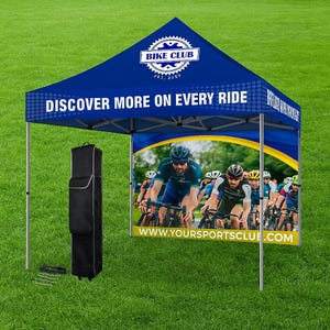 10&#39; x 10&#39; Heavy-Duty Custom Canopy Tent with Full-Color Dye Sublimation Back Wall | Event, Trade Show, Outdoor, and Promotional Display Tent