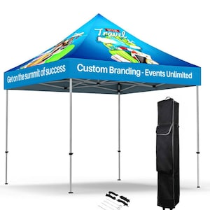 10x10 Custom Pop-Up Tent with Hex Aluminum Frame, Full-Color Canopy, Durable, Events, Trade Shows, Event tent, Outdoor Markets, Branding
