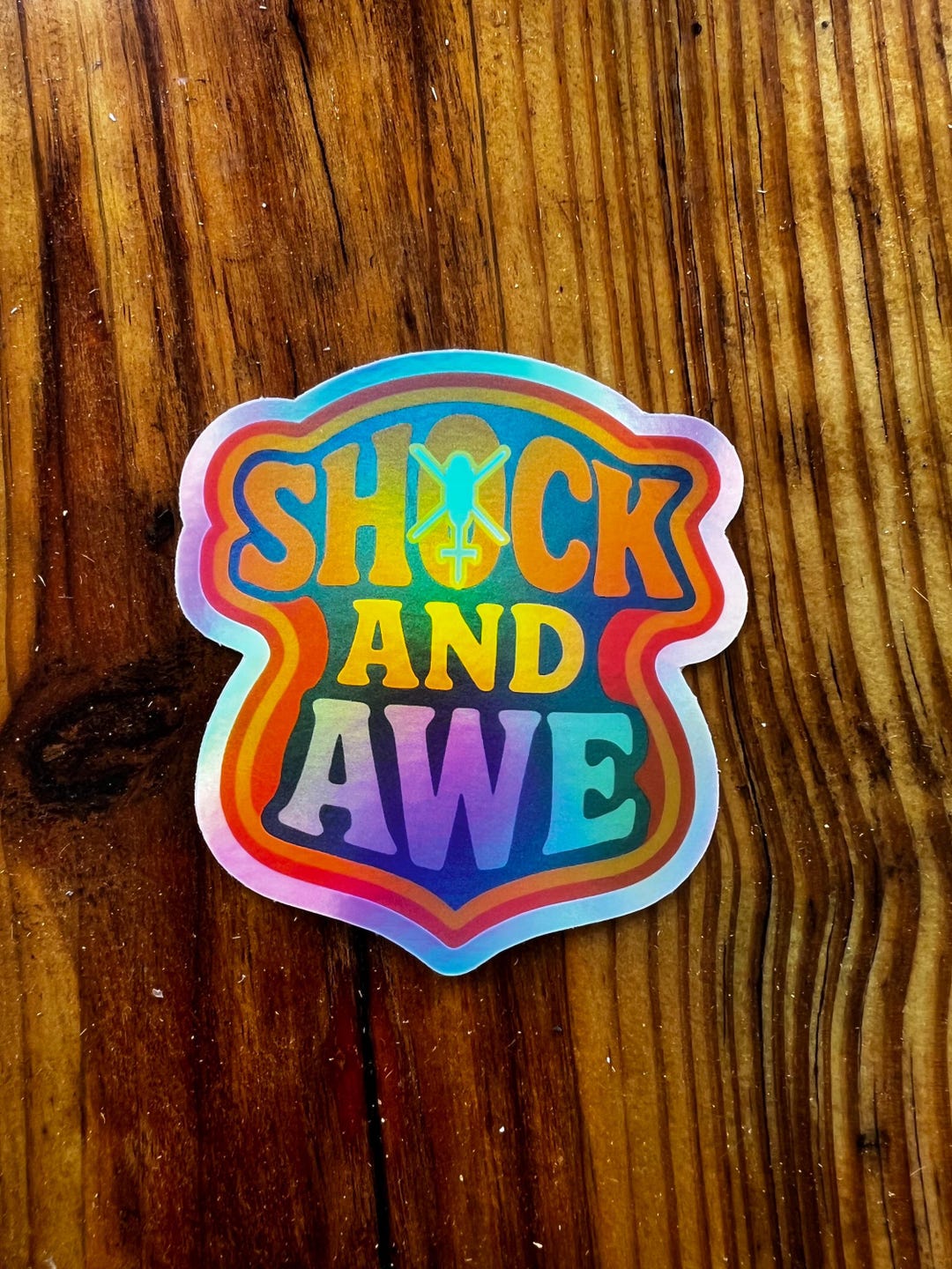 3” High Quality Holographic Sticker. Shock and Awe. - Etsy