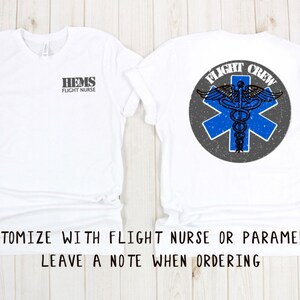 Flight Crew distressed tee, with customizable front logo