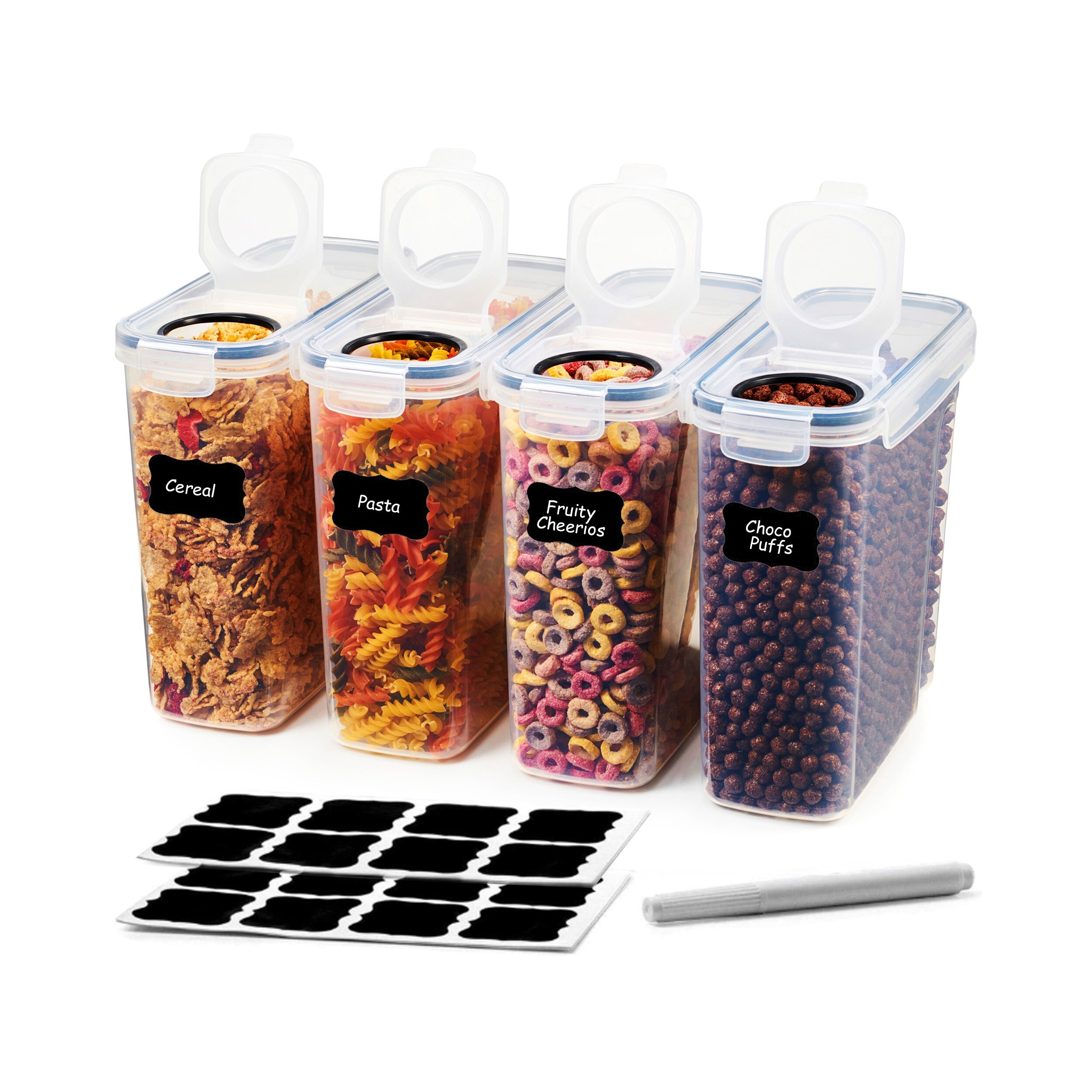 A&S Kitchen Cereal Containers Storage Set of 4x 4L Airtight Etsy