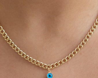 Gold Evil Eye Necklace New Trend