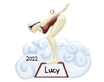 Swimmer Personalized Ornament - Swimmer Ornament - Hand Personalized - Learned to Swim Christmas Ornament - Xmas 2023