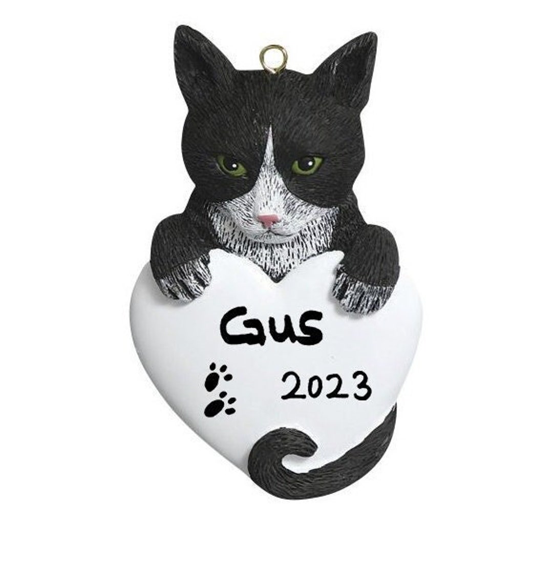 Personalized Tuxedo Cat Ornament, Christmas Pet Ornament, Custom Tuxedo ...