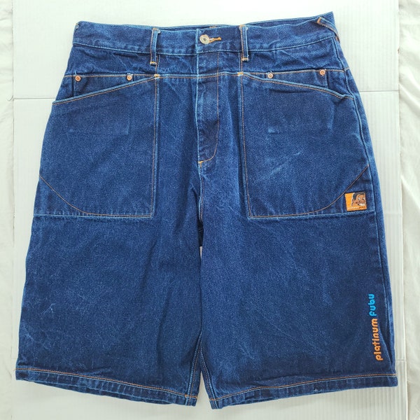 Vintage Y2K Skater JNCO STYLE Fubu Platinum Fat Albert Jean Shorts Jorts