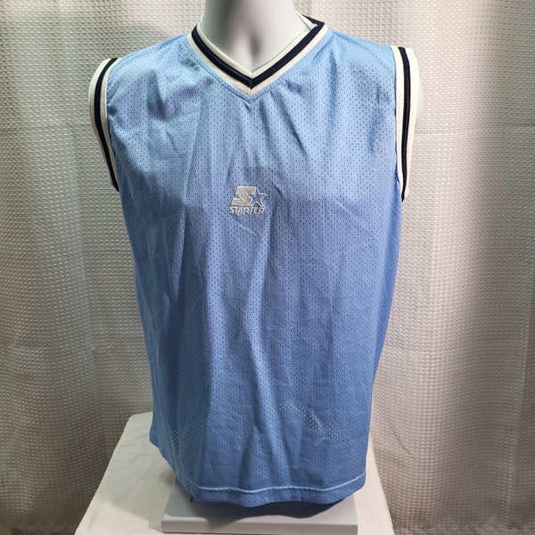 Vintage 90's Y2K Men's Starter Mesh Lite BlueTank Top Athletic Basketball Jersey Size Medium