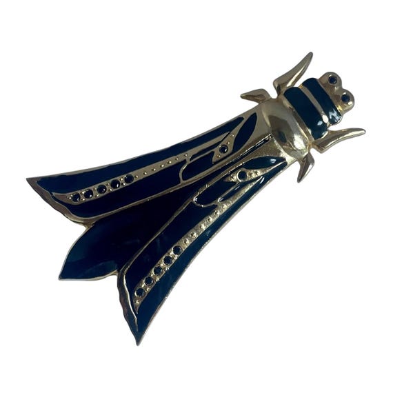 Rare Vintage Butler & Wilson Cicada Brooch Art Deco/Egyptian Revival, 1980s, Book Piece
