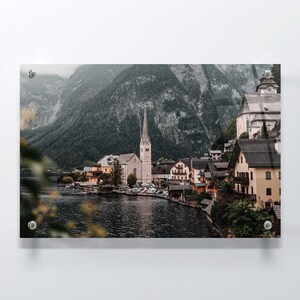 Hallstatt Austria Wall Art, Tempered Glass Print, Europe Landscape, Birthday Gift, Home & Living, Hotel Decor