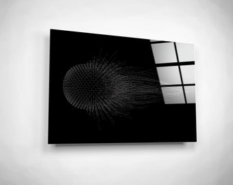Futuristic Wall Art, Cyber Punk Painting, Minimalist Game Room Decor, Abstract Digital Art, Glass IT Office Decor