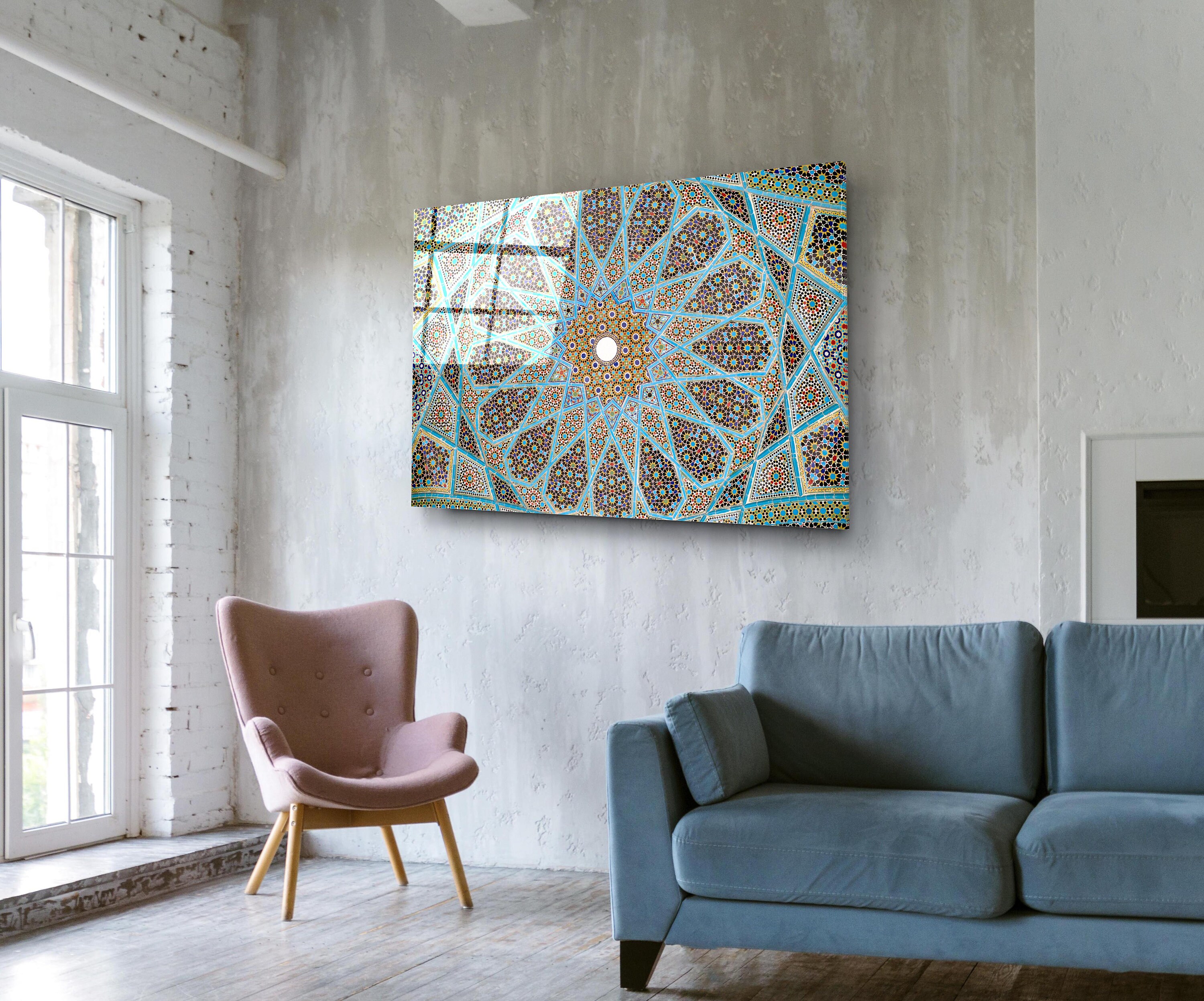 Sacred Geometry Painting, Hindu Mandala Wall Art, Ornamental Print on ...