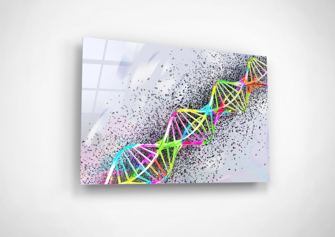DNA Wall Art, Abstract Medical Art, Modern Glass Science Lab Decor