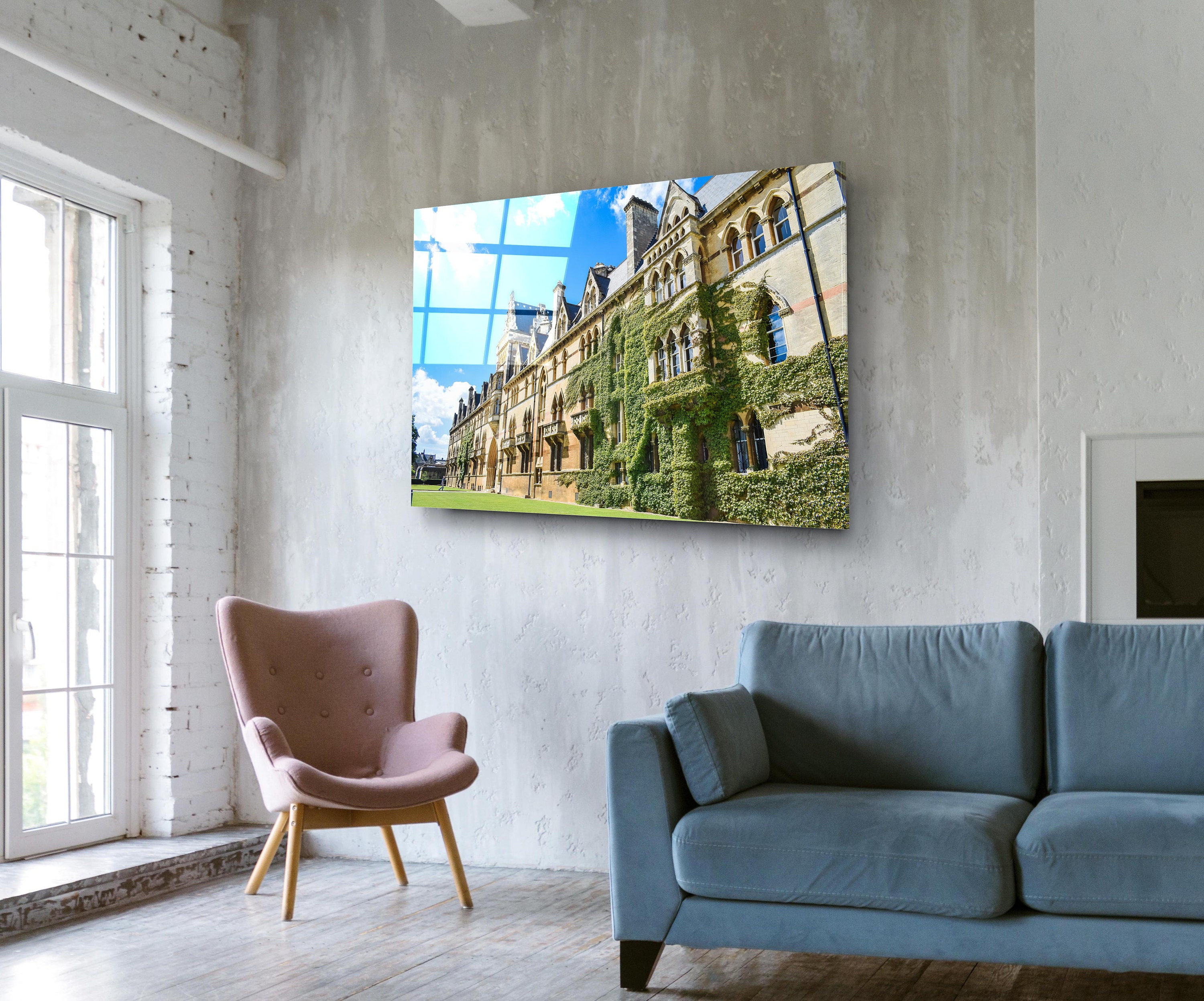 Royal Mansion Print, Glass Wall Art, Edmonton Landscape, Architecture
