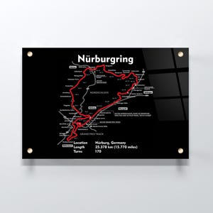 Muurkunst circuit Nürburgring – Duitsland Grand Prix-trackposter, canvas van gehard glas, cadeau motorsportfans, Formula Racing