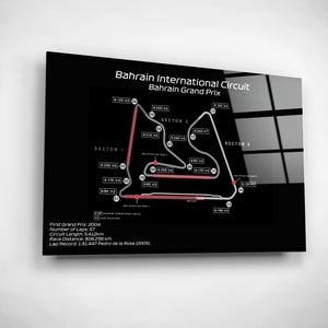 Bahrain International Circuit Wall Art - Bahrein Grand Prix-trackposter, canvas van gehard glas, cadeau voor motorsportfans, Formula Racing