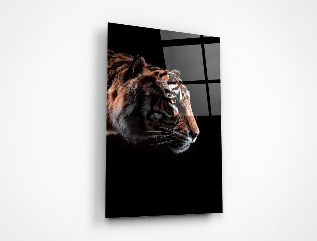 Tiger Glass Wall Art Chinese Zodiac Symbol Print Boss Lady Etsy