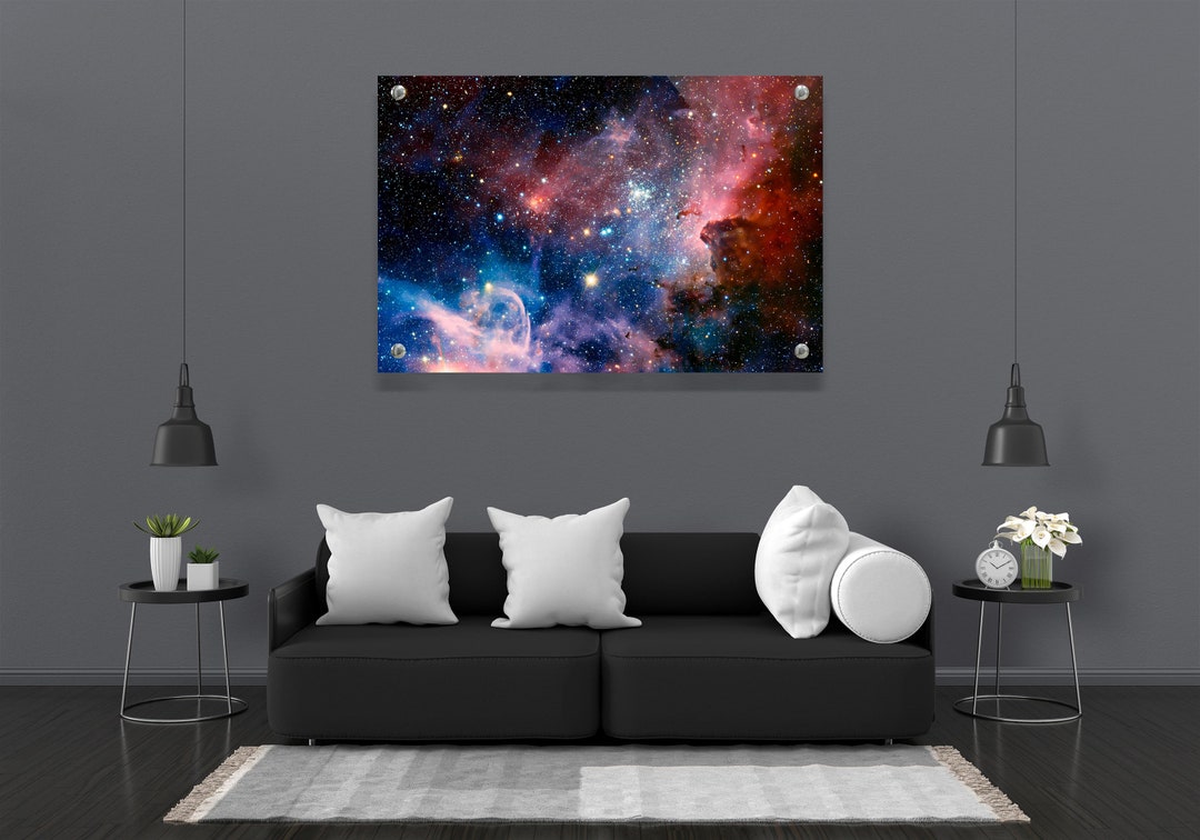 Orion Nebula Wall Art Galaxy Home Decor Space Smoke Glass Etsy