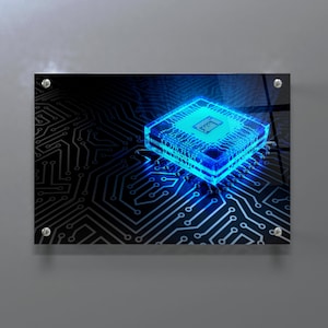 Circuit Board Wall Art, Information Technology Decor, Computer Science Art, Hardware Engineer Gift, System Interface, Modern Office Decor