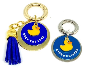 Customised ‘What the Duck’ Brass/Nickel plated brass Pet ID Tag/Dog ID Tag/Dog Tag/Cat ID Tag/Funfair