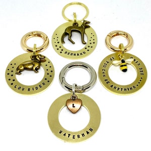 Customised ‘Wishy Washers’ Brass Washer Pet ID Tag/Dog ID Tag/Dog Tag/Cat ID Tag