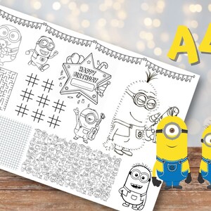 Minions Coloring Page, Minions Placemat, Minions Birthday - Etsy