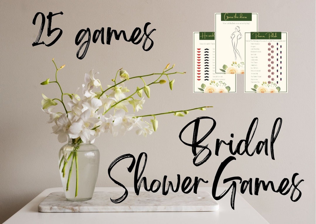25 Bridal Shower Games, Virtual Wedding Shower Games, Bridal Party Etsy