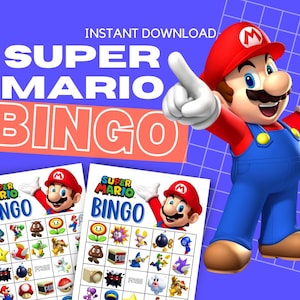 Super Mario bingo, Cartes de bingo, Nintendo, Mario bros