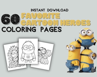 60 coloriages de minions, Anniversaire de minions et Livre de coloriage de minions
