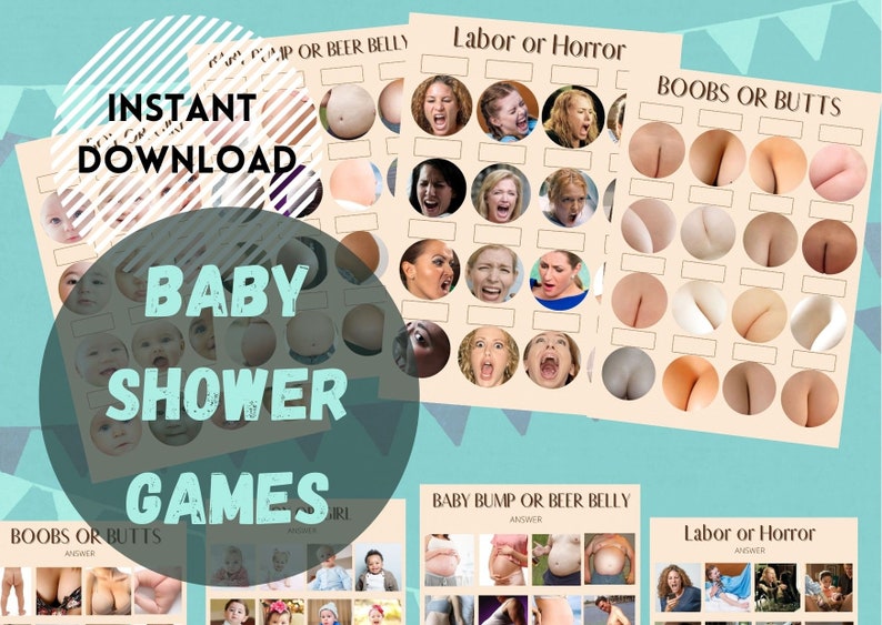 Printable Baby Shower Games , Baby or Beer , Labor or Lovin Day Etsy