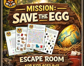 Easter Escape Room for Kids, Printable Easter Scavenger Hunt, Mission Save the Egg Game, Easter Party Activity Ages 8-11