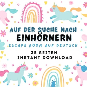 Einhorn escape room, Einhorn geburtstag, Schatzsuche kindergeburtstag, Rompecabezas para niños