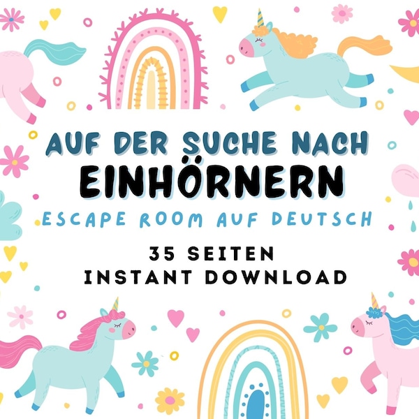 Einhorn escape room, Einhorn geburtstag, Schatzsuche kindergeburtstag, Puzzle for kids