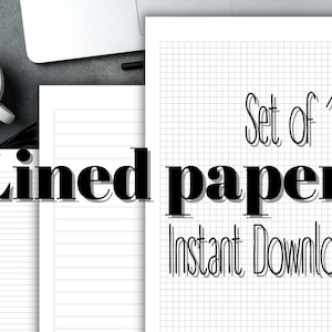 Lined paper, Note taking paper, Lined dotted grid