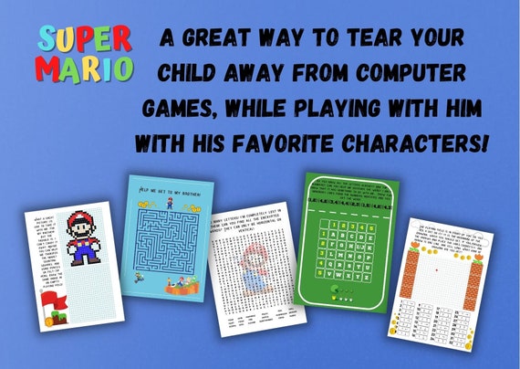 Super Mario Escape Room, Super Mario Birthday, Super Mario Games, Printable Games - Etsy UK