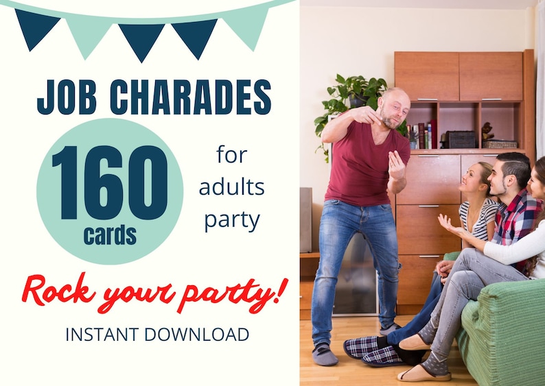 Charades Party Games, Job Charades, Party for Adults - Etsy