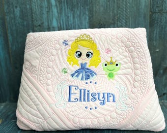Édredon monogramme héritage pour bébé, cadeau personnalisé en coton