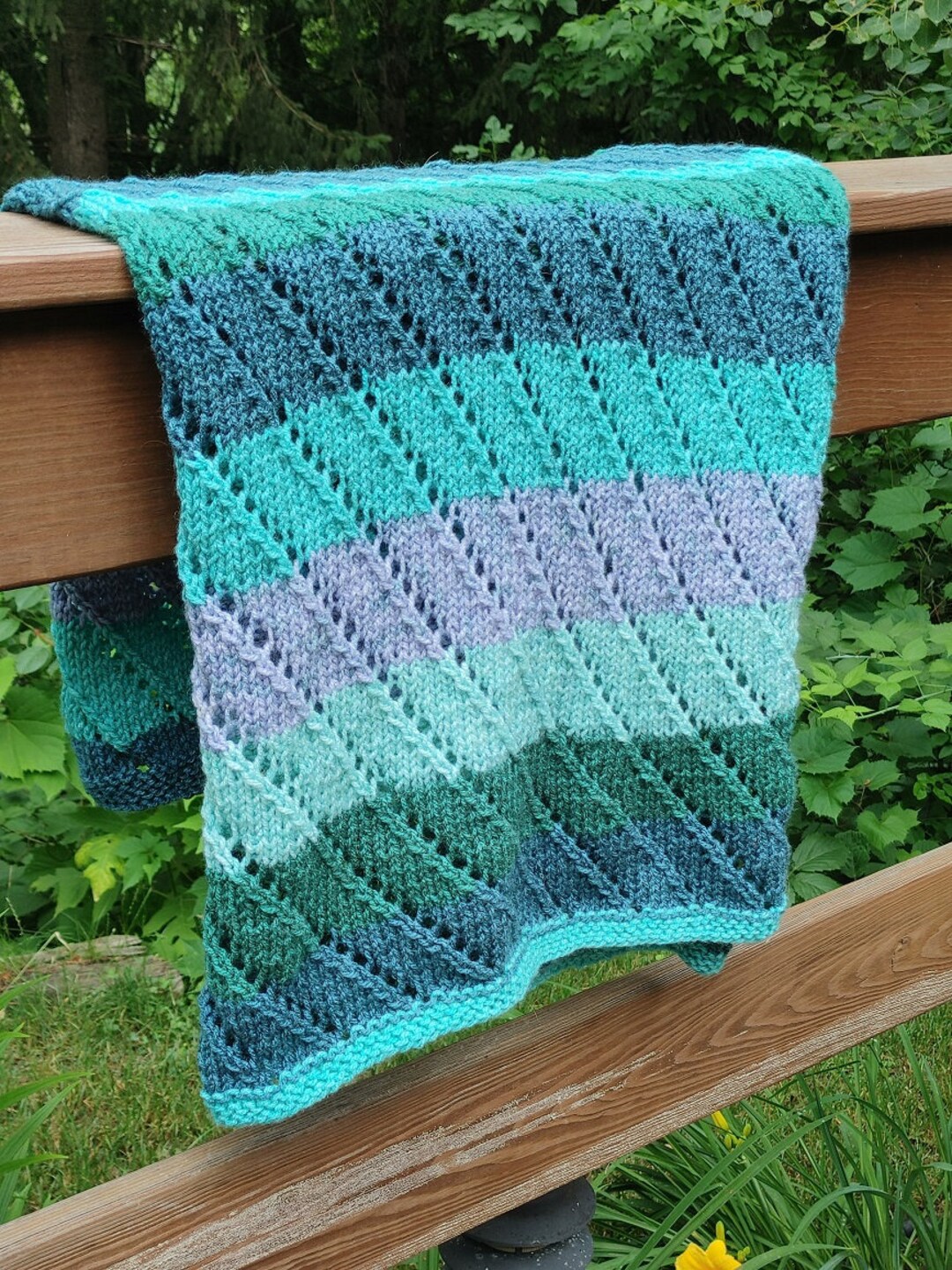 Hand Knit Baby Child Blanket Throw Baby Kids Girl Boy Etsy