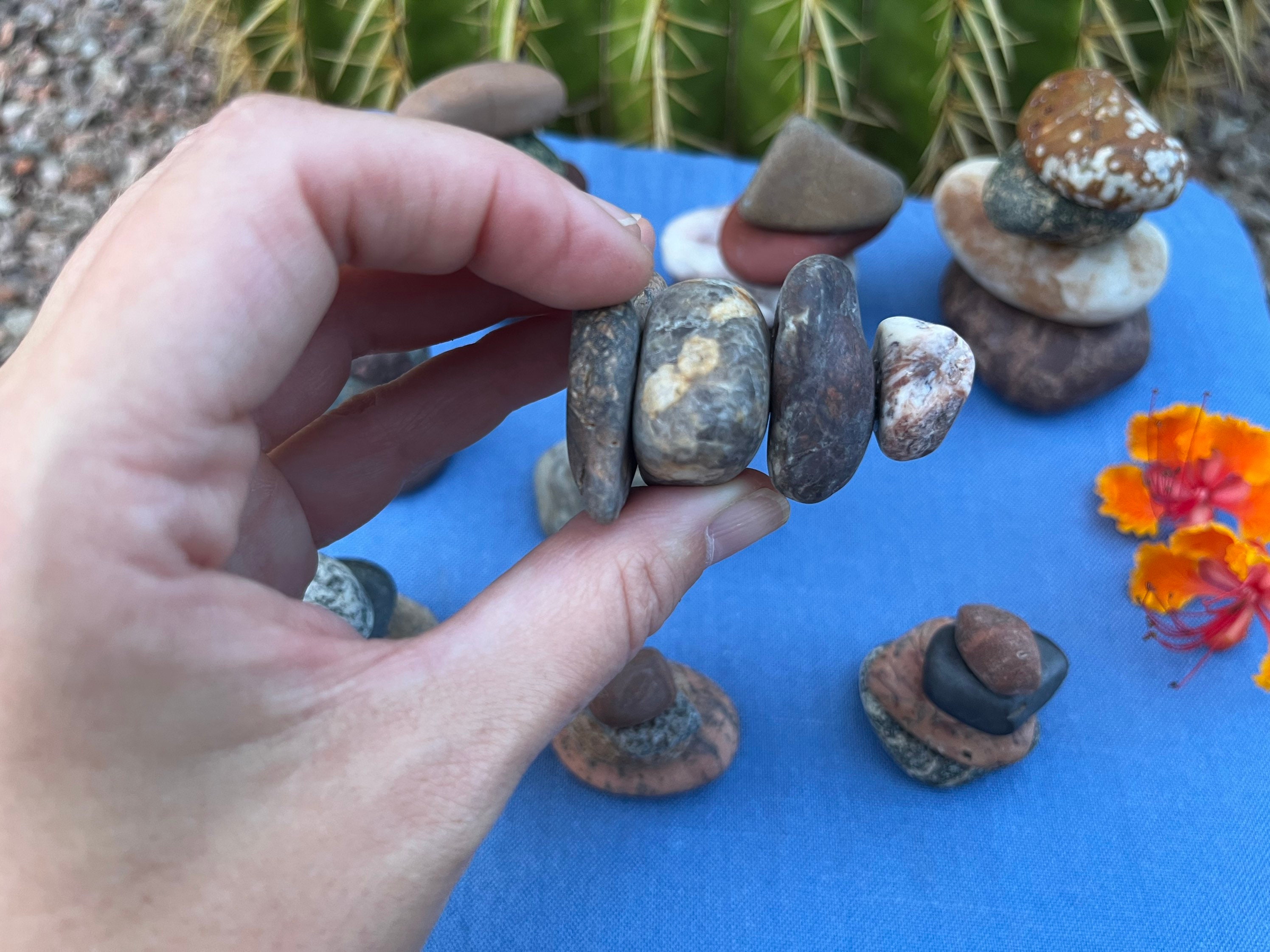 Repurpose Rocks Mini Rock Cairn: Stacked Salt River Stones, Zen Decor, Outdoor ...