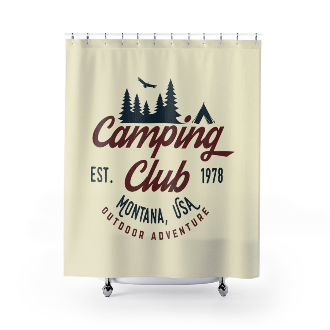 Shower Curtain Camping Club RV Camper Trailer Etsy