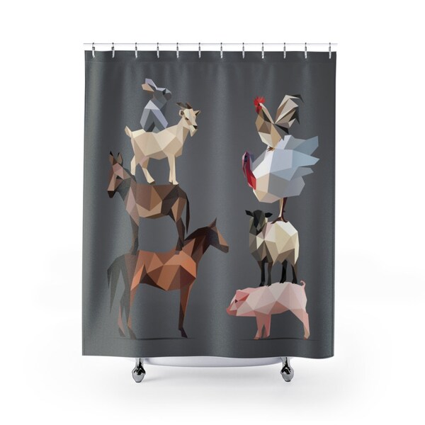 Pig Shower Curtain Etsy
