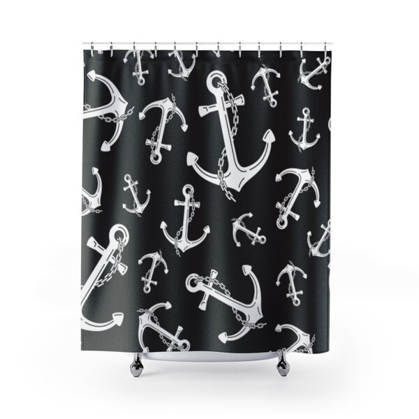 Anchor Shower Curtain Etsy