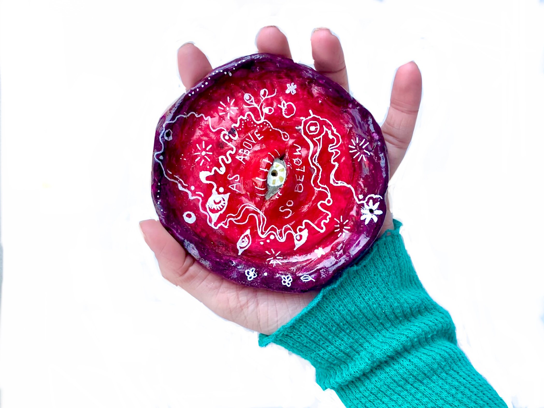 CUSTOM handmade clay incense burner Acrylic Glazed Air Dry Etsy